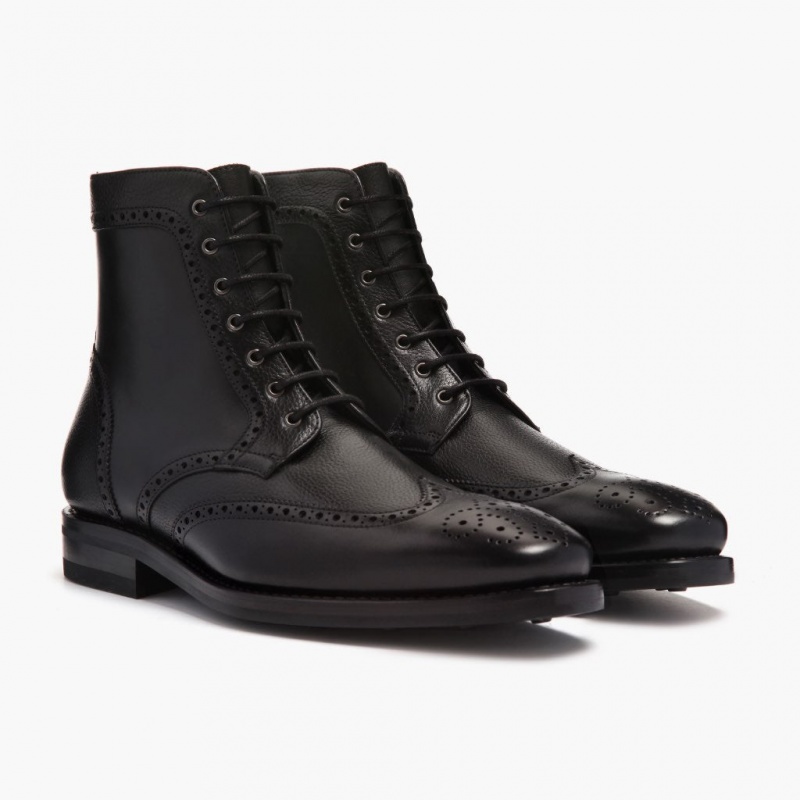Thursday Boots Wingtip Schnürstiefel Herren Schwarz | Österreich-81674ICPD